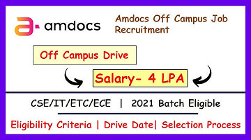 Amdocs | Off-Campus drive 2022 |  Amdocs Job Recruitment |  Amdocs Off Campus Recruitment| Amdocs 2