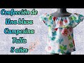 CONFECCIÓN DE BLUSA CAMPESINA TALLA 5 AÑOS.