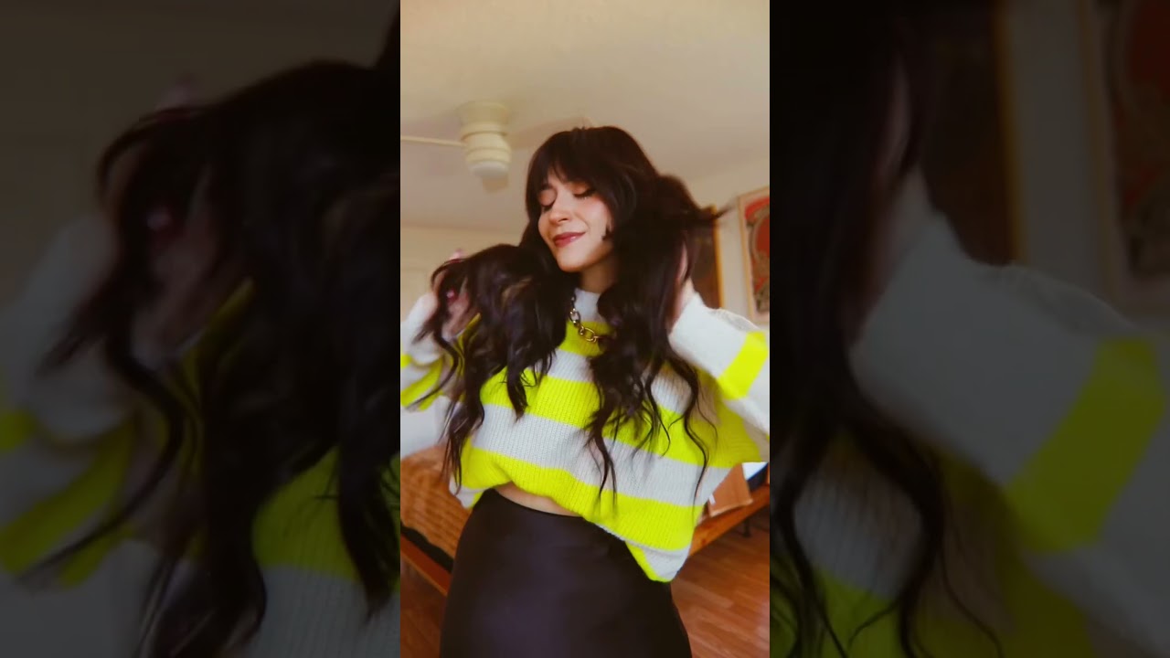 Black Satin Skirt & Stripe Sweater OOTD | 