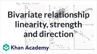 Bivariate relationship linearity, strength and direction | AP Statistics | Khan Academy