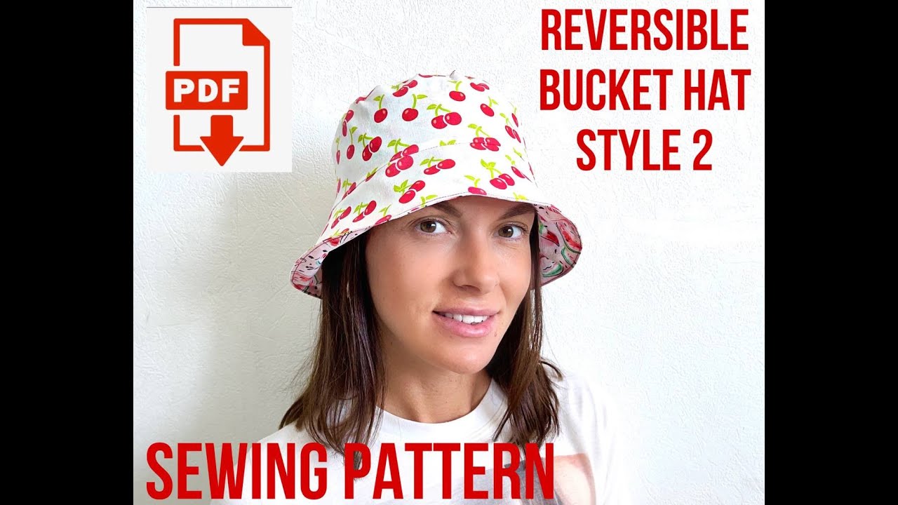Reversible Bucket Hat Sewing Pattern and Instructions, Super Easy Sun