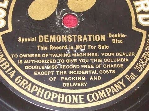 Columbia advertising double-disc of 1910 = Frank C. Stanley gives promotional speech for new discs