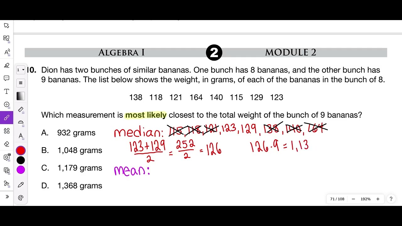 2022 Module 2 Problem 10 Algebra 1 PDE Item and Scoring Sampler - YouTube