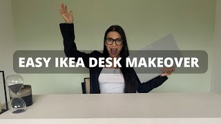 EASY IKEA desk makeover with contact paper!