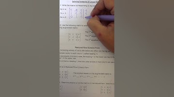 Gauss Jordan elimination part 1