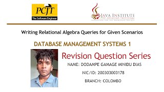 Database Management Systems 1 - Question Set No. 41