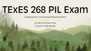 TExES 268 Comparing the 4 Constructed Response Items Net Worth
