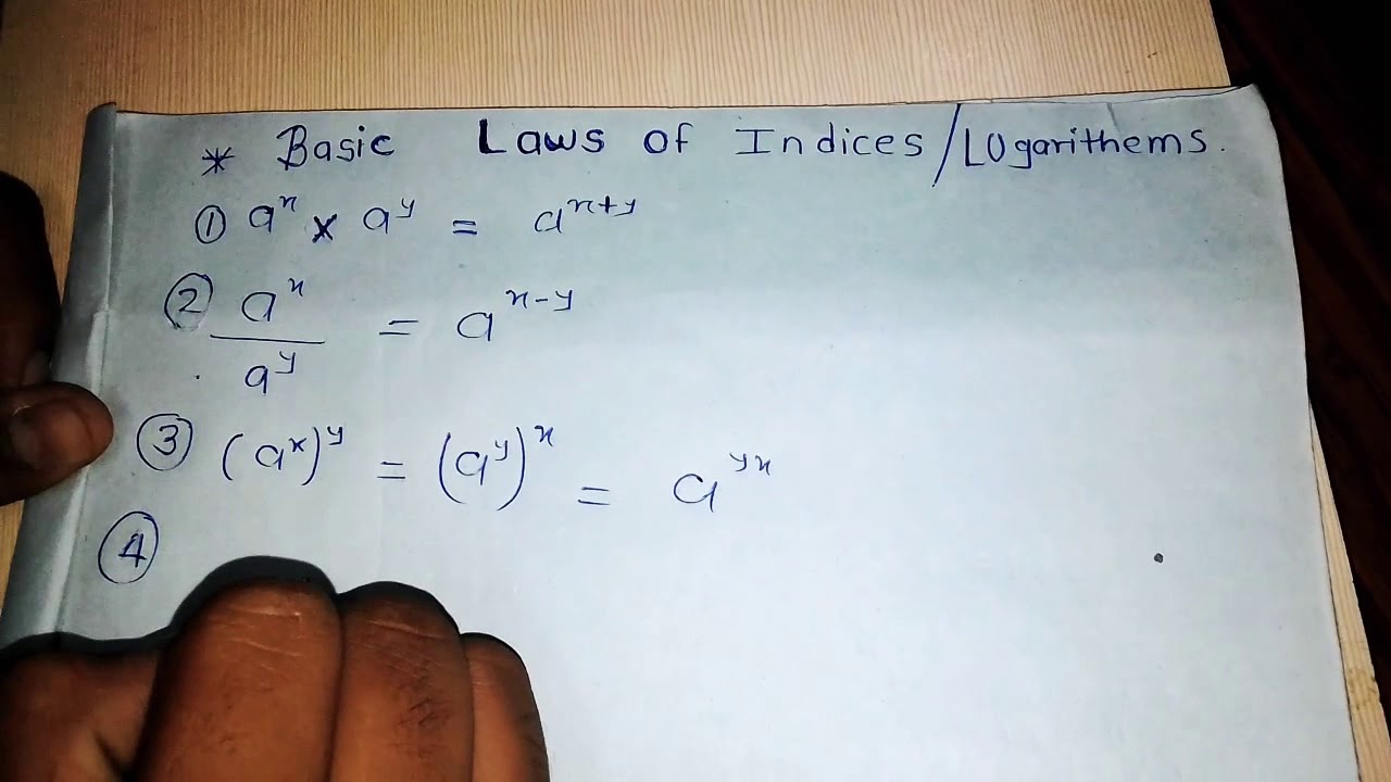 Laws of indices. YouTube