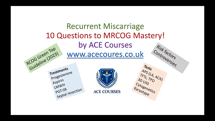 Recurrent Miscarriage for the MRCOG. 10 Questions to MRCOG Mastery. RCOG Guideline (Green Top).