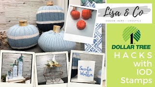 🍁 Dollar Tree H A C K S with Foam Pumpkins  ||  FIRST TIME USING IOD STAMPS  ||    Lisa &amp; Company