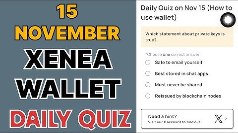 15 November Xenea Wallet Quiz Answer | Xenea wallet daily Quiz Answer Today | Xenea Wallet Quiz |