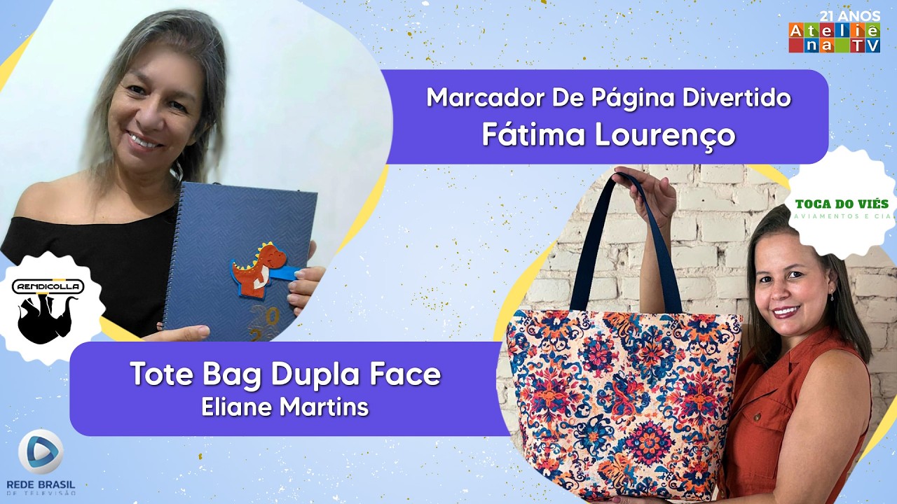 TOTE BAG DUPLA FACE / MARCADOR DE PÁGINA DIVERTIDO