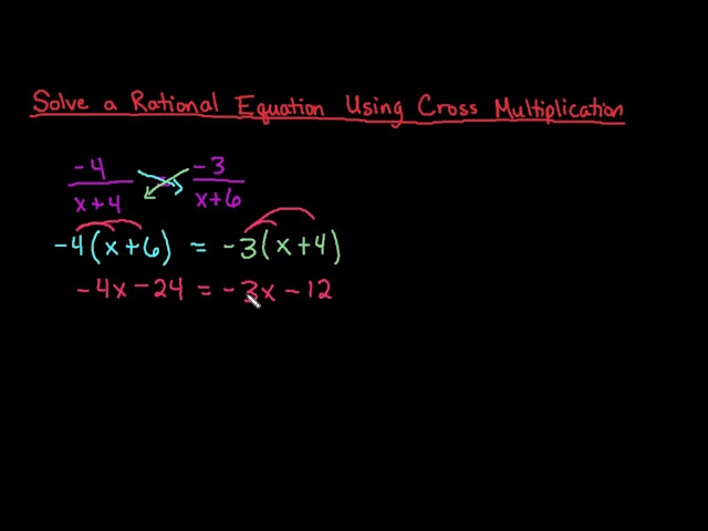 Solve a Rational Equation Using Cross Multiplication - YouTube