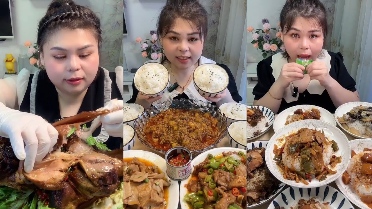 Mukbang #: Eat pig brain belly pork, Fried skewers 