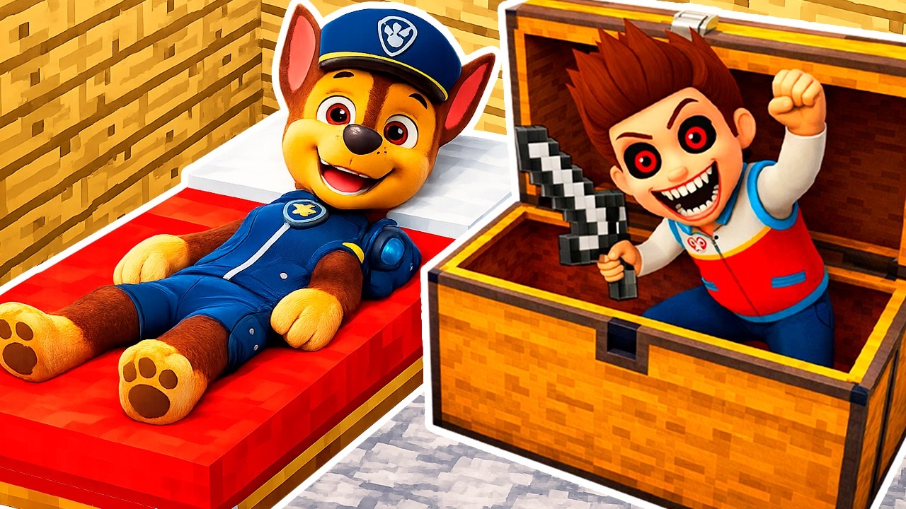 РАЙДЕР ПРЯЧЕТСЯ в СУНДУКЕ ГОНЩИКА ЩЕНЯЧИЙ ПАТРУЛЬ в МАЙНКРАФТ