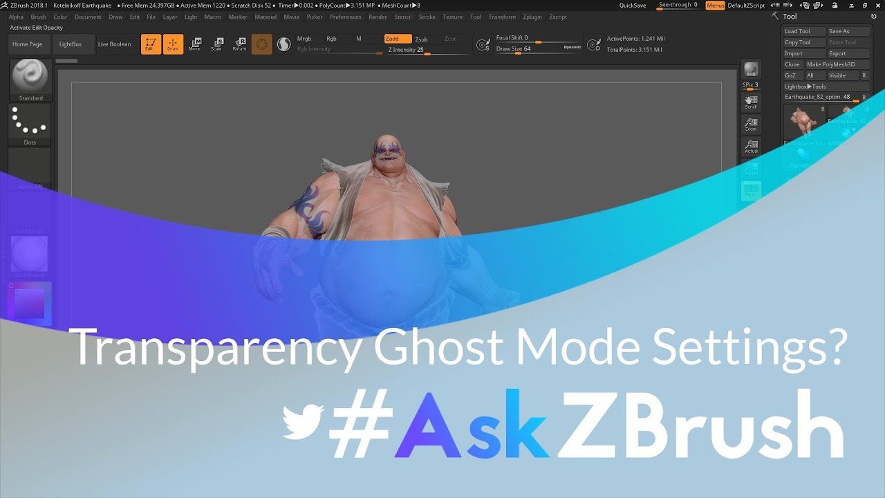 turn off ghost transparency in zbrush