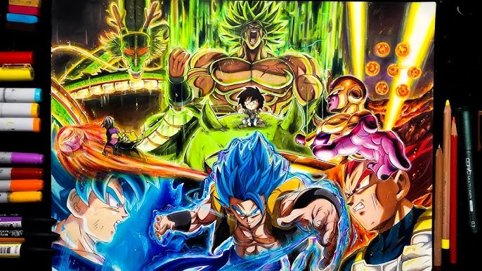 Goku,Vegeta e Broly do Livro de colorir - Daiko O Saiyajin