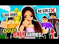 Playing BOYS ONLY Roblox GAMES..😳