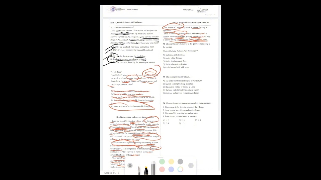 OTK 1 Mart 10 -cu sinif Buraxılış