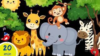 Calming Baby Sensory | Cute Safari Animals & Soothing Music