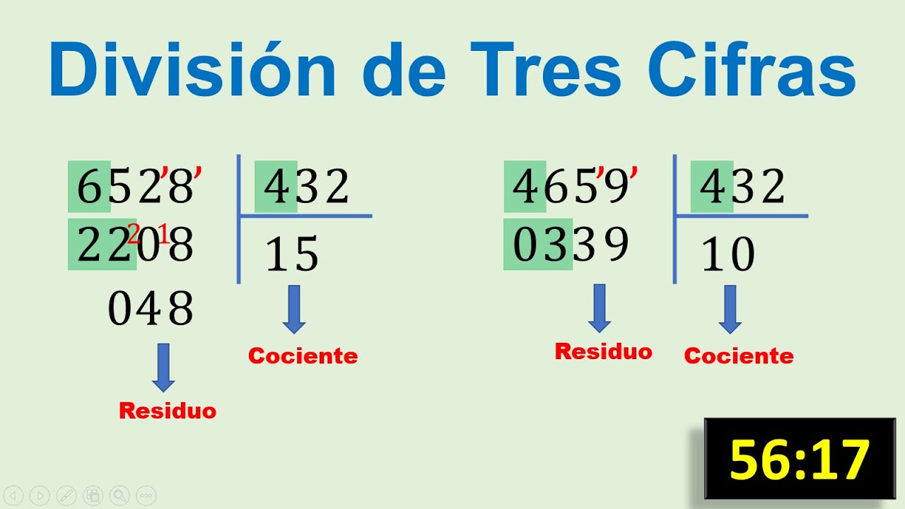 Ejercicios de división de tres cifras para niños - YouTube