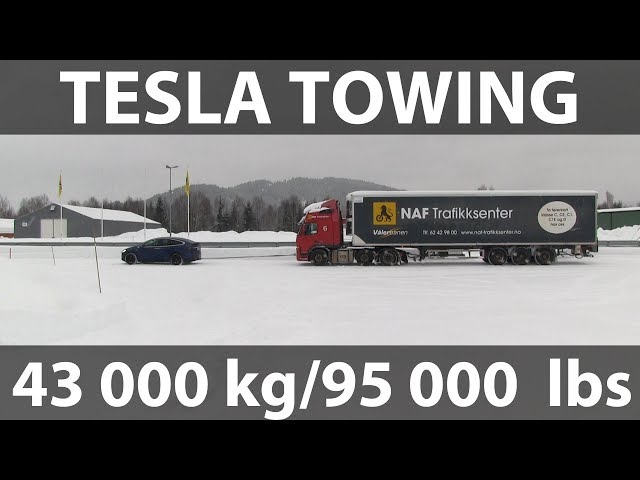 Video: Model X pulling semi trailer