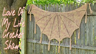 Easy Crochet Shawl / Love Of My Life Shawl / Bag O Day Crochet