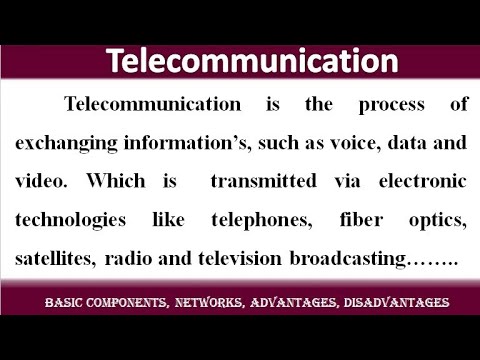 ٹیلی کمیونیکیشن کیا ہے؟ انگریزی ٹیلی کمیونیکیشن کمیونیکیشن میں ٹیلی کمیونیکیشن پر مضمون