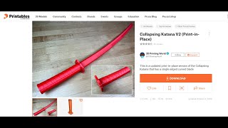 Collapsing Katana V2 (Print-in-Place) Printed on the Bambu Lab X1 time lapse screenshot 5
