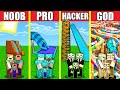 Minecraft Battle: WATER SLIDE BUILD CHALLENGE - NOOB vs PRO vs HACKER vs GOD / Animation PARK HOUSE