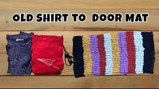 How To Make A Door Mat Using The Old T-Shirt | Reuse Ideas For Waste Clothes | DIY | Recycling Ideas