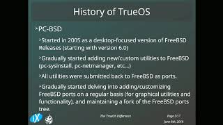 Ken Moore: The TrueOS Difference -- BSDCan 2018