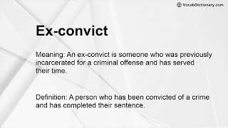 Ex-convict Meaning