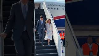 Recepción del primer ministro de Canadá, Justin Trudeau, en Aeropuerto Internacional Felipe Ángeles