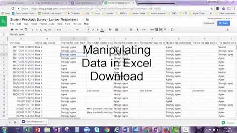 Video 2 Manipulating Survey data with Excel