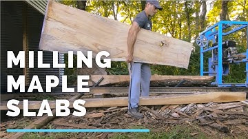 Ambrosia Maple Live Edge Slabs Being Milled Video
