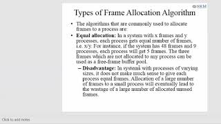 18CSC205J Frame allocation algorithm