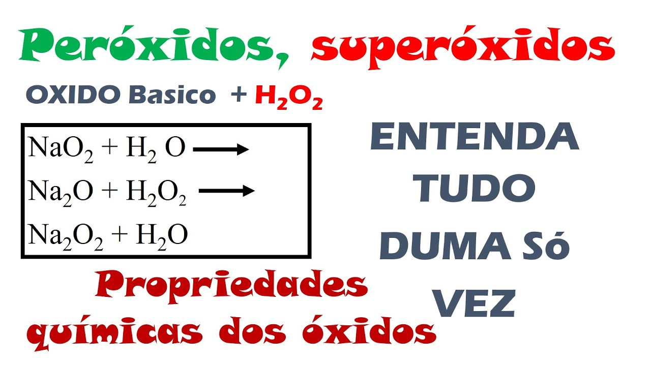 PERÓXIDOS, SUPERÓXIDOS E ÓXIDOS NORMAIS COMO PODEMOS DESTINGUI LOS