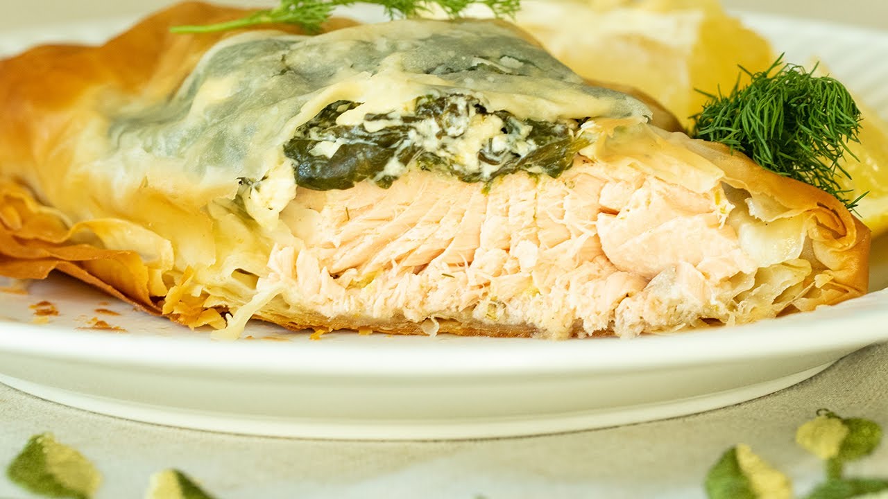 Spinach & Salmon Phyllo Parcels: Greek- Spanakopita Salmon