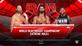 WWE2K24 Sami Zayn vs Seth Freakin Rollins vs Jey uso for the World Heavyweight Championship part 2