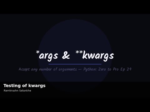 **Python *args and kwargs Explained (Accept ANY Number of Arguments)