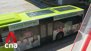 Buses fitted with solar panels hit the road in Singapore as part of 6-month trial