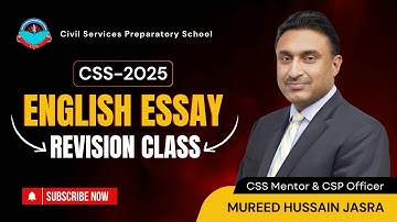 Free Live Revision Class for CSS-25 Aspirants | English Essay by Mureed Hussain Jasra, CSP