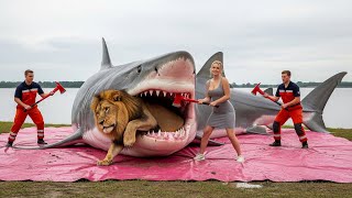 Elite Rescue Squad Faces The Fierce Shark To Save The Father Lion