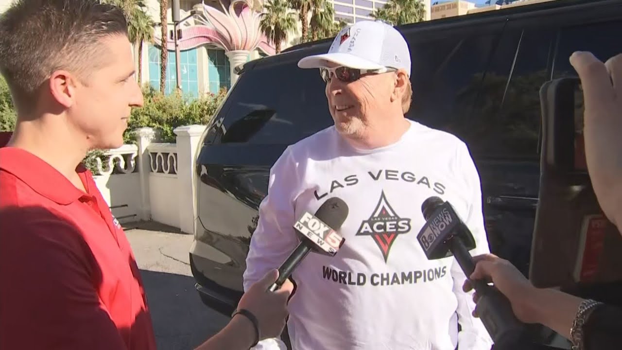 Las Vegas Aces' owner Mark Davis celebrates team's first