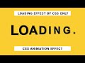 Loading Animation Effect In HTML And CSS With Source Code || Creative Networks