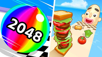 Ball Run 2048 vs Sandwich Runner gameplay - All Level Android,ios #9