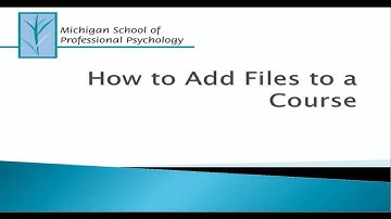 Faculty Moodle Training - How to Add Files