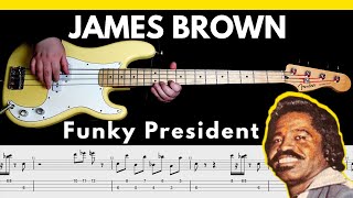 James Brown - Funky President (People It's Bad) [1974] | BASS Cover | Notation + TABS