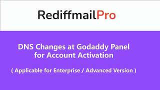 Godaddy DNS changes for RediffmailEnterprise Email activation screenshot 5